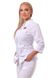 медичний костюм Пекін (40-64) на кнопках тк.преміум-котон - колір білий/вишивка, рукав 3/4, брюки класичні 2664415015 фото 1