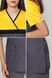 розмірна сітка куртка Лідія (40-60) преміум-котон, асфальт/жовтий, рукав короткий 586235504 фото 4