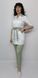 розмірна сітка медичний костюм Юнона ВТ-20528 стрейч білий/фісташковий (р.42-64) рукав 3/4, брюки прямі 13548427352 фото 2