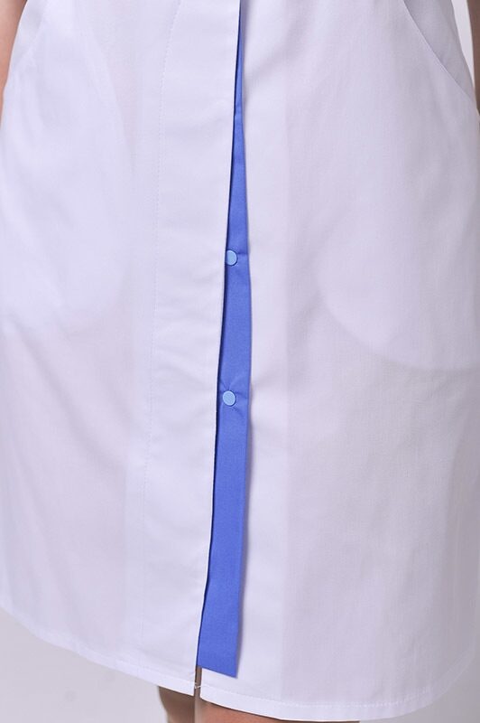 фото халат Елегія (40-60) преміум-котон, білий/блакитний, рукав 1/2 798842700