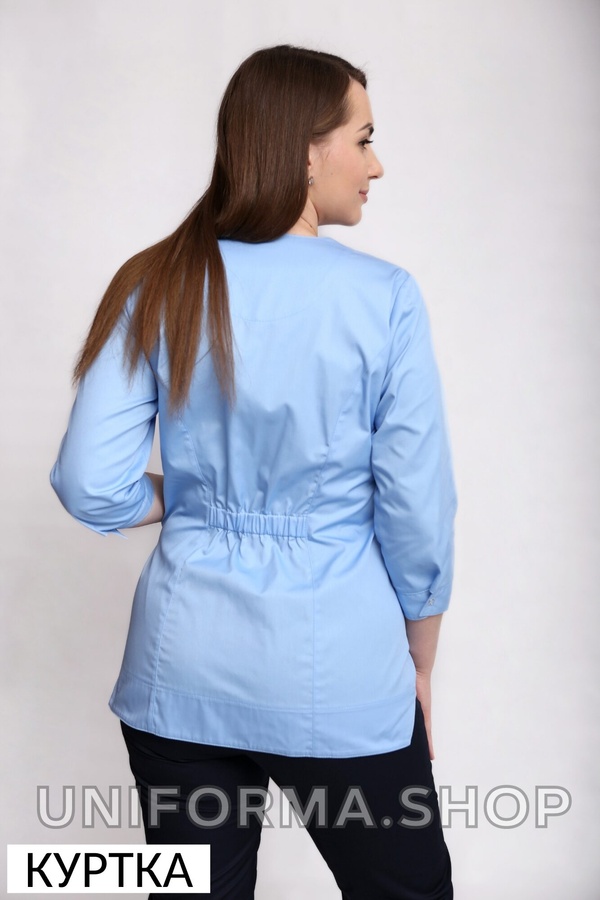 фото куртка Майорка (42-66) на блискавці тк.преміум-котон - колір блакитний , рукав 45 385,00 1111296902