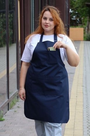 Фартух для офіціантів і барменів Саламандра котон р.One Size темно-синій (13655062400.167)