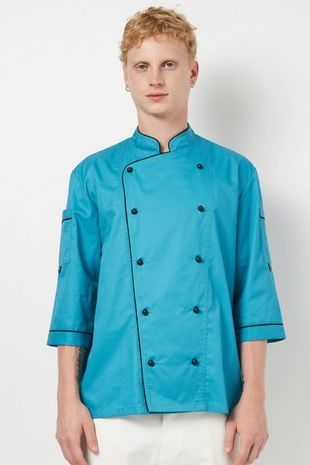 Кітель кухарський чоловічий сітка на спині Марко котон кариби р.44 (44-74) рукав 3/4 - спецодяг кухаря (13746765626.693)