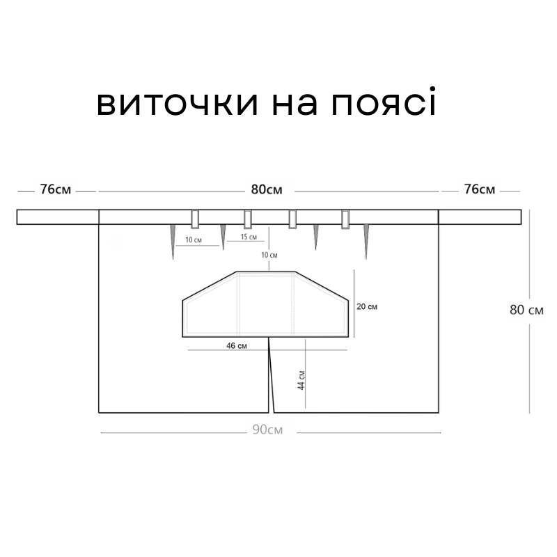 Фартух офіціанта довгий з розрізом Шеф-альп 78x80 (см) саржа шоколад - Одяг для офіціантів та кухарів (184.203)")
