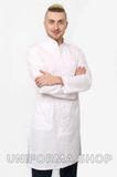 уніформа CareMedic Халати медичні чоловічі - медичний халат Бравері (40-60) преміум-котон, колір білий, рукав довгий фото