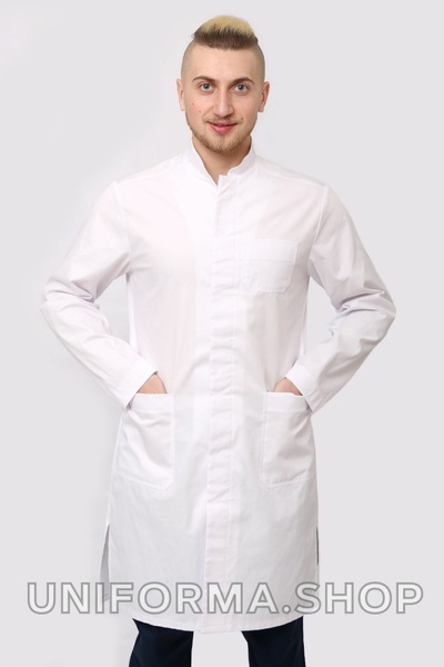 фото халат Бравері (40-60) сорочкова, білий, рукав довгий 803892500