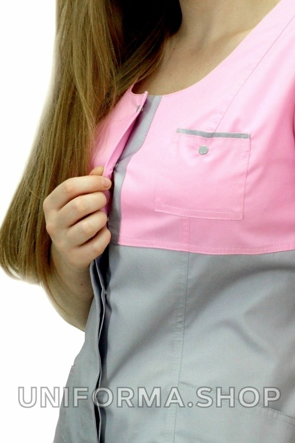 фото куртка Фламінго (40-60) преміум-котон, рожевий/димчатий, рукав короткий 420580504