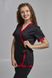 розмірна сітка костюм Азалія (40-60) сорочкова, чорний/червоний, рукав короткий, брюки класичні 683669501 фото 1