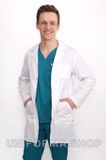 уніформа CareMedic Халати медичні чоловічі - медичний халат Класік (40-60) преміум-котон, колір білий, рукав довгий фото
