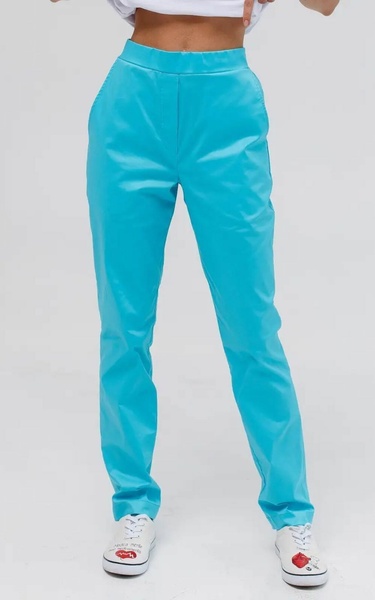 брюки Торонто з високою посадкою (40-54) тк. преміум - колір бірюзовий 2366327505 фото