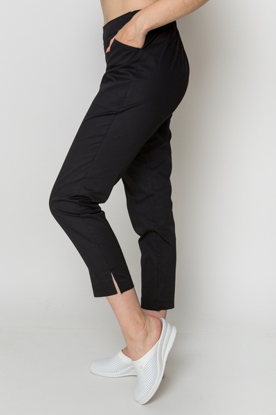 брюки медичні Мілана (40-60) преміум-котон, колір чорний, тип брюк - вкорочені 7/8 579433904 фото