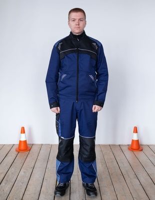 Костюм робочий зі штанами LEAM Саржа темно-синій/сірий 250 г/м2 розмір 44-46 (INS.2786)