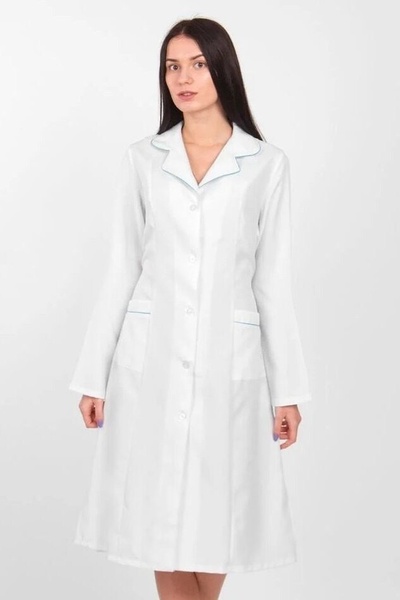 медичний халат Анна (46-66) тк. габардин, колір білий, рукав довгий 1072326415 фото
