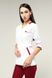 медичний костюм Анталія (40-66) на гудзиках тк.преміум-котон - колір білий/бордовий, рукав 3/4, брюки класичні 2164895704 фото 5